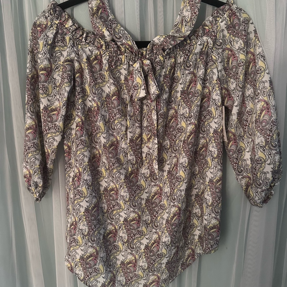 Paisley Off-Shoulder Women's Top